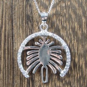 Vintage Sterling CZ Diamond Odd Style Dubai Pendant